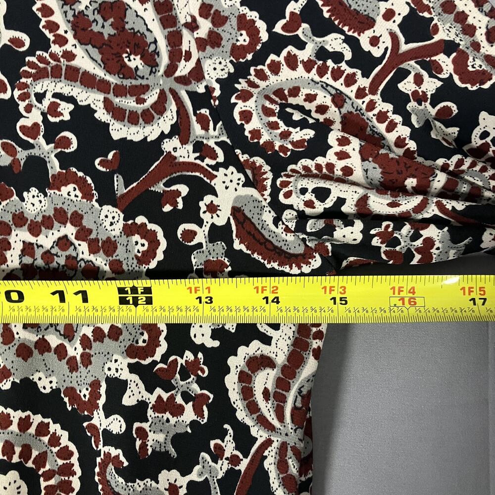 Veronica M Dress Womens Medium Black Burgundy Paisley Long Sleeve Boho‎ USA Made - Picture 7 of 15